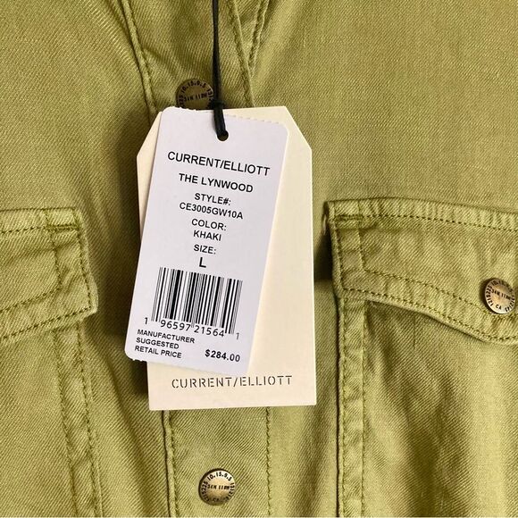 NEW Current Elliott The Lynwood Romper Shorts Belted Snap Front Khaki Size L - Picture 14 of 16